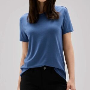 Unbound Merino Crew Neck T‑Shirt Womens Large 100% Merino Wool Short Sleeves